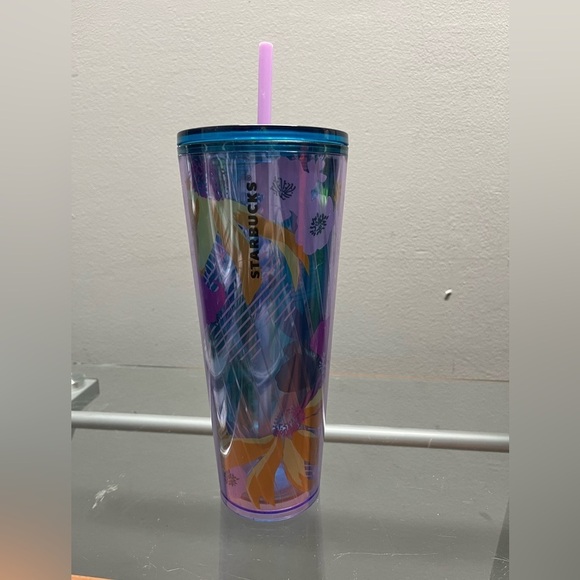 ❤️‍🔥❤️‍🔥 Starbucks Floral Acrylic Cold Cup Limited Edition 2022 Tumber 24oz - Picture 1 of 4